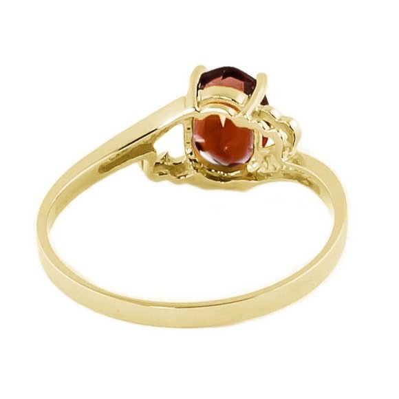 14K. SOLID GOLD RING WITH NATURAL GARNET - Picture 12 of 12